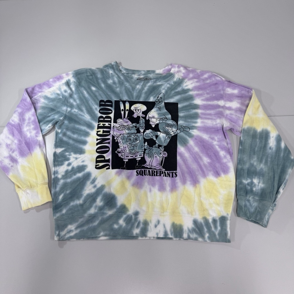 SpongeBob Crew Neck‎ Sweater Tie-dye XL Mens Pullover